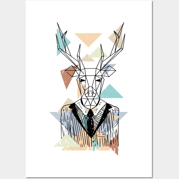 Geometric Deer Wall Art by madeinchorley